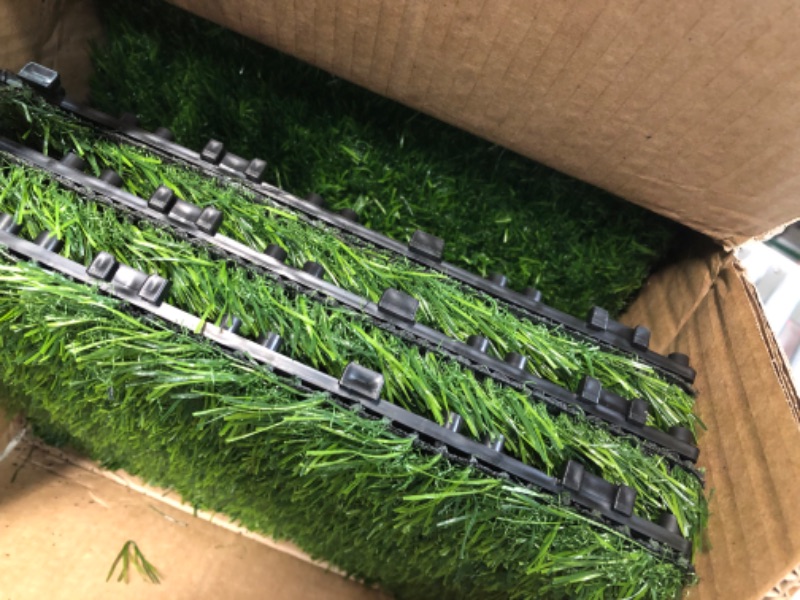 Photo 2 of Yaheetech 12" x 12" Artificial Grass, Turf Tiles Interlocking Self-draining Grass, Fake 27 Pack