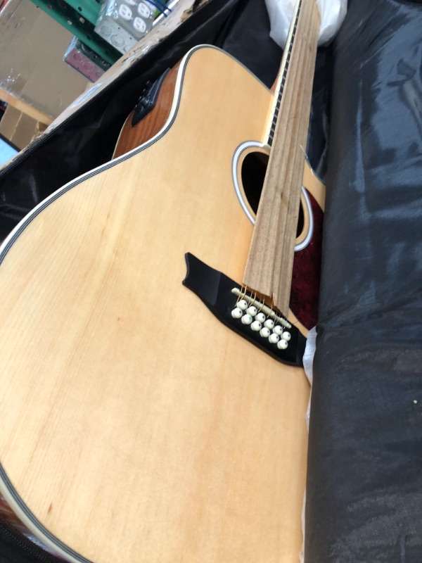 Photo 4 of Asmuse 42” Acoustic Electric Guitar, 12 String Full Size Acoustic with 4-Band EQ, (Natural)