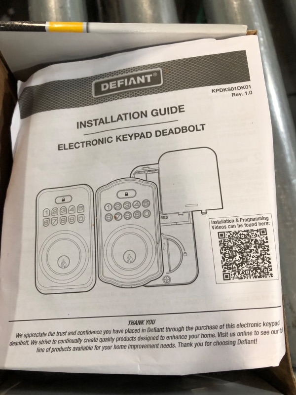 Photo 4 of * item incomplete *
Single Cylinder Castle Electronic Keypad Deadbolt Satin Nickel