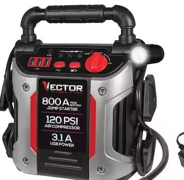 Photo 1 of *USED* PARTS ONLY* 800 Peak Amp Jump Starter, 120 PSI Air Compressor, Three USB Charging Ports, Rechargeable