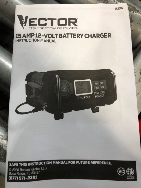 Photo 5 of **PARTS ONLY**
Vector 15 Amp Automatic 12V Battery Charger with 50 Amp Engine Start and Alternator Check