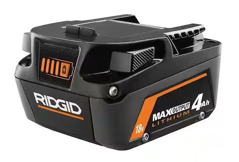 Photo 1 of RIDGID 18V 4.0 Ah MAX Output Lithium-Ion Battery