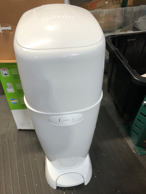 Photo 2 of Playtex Diaper Genie Complete Diaper Pail with Odor Lock Technology, White