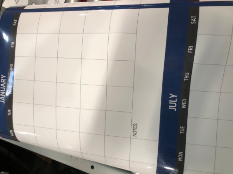 Photo 2 of Large Dry Erase Wall Calendar - 36" x 96" (Blue)
