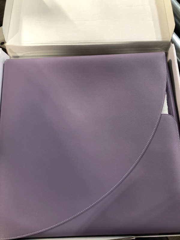 Photo 2 of Vyaaa 51 inch Large L-Shaped Leather Desk Pad ( 130 + 130 ) x 40 cm PURPLE