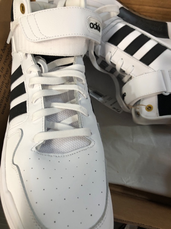 Photo 3 of adidas Men's Postmove Mid Basketball Shoe 11.5 White/Core Black/Gold Metallic