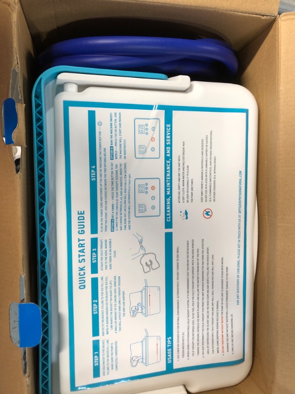 Photo 2 of Cold Therapy Machine — Cryotherapy Freeze Kit System — for Post-Surgery Care, ACL, MCL, Swelling, Sprains, and Other Injuries — Wearable, Adjustable Knee Pad — Cooler Pump with Digital Timer