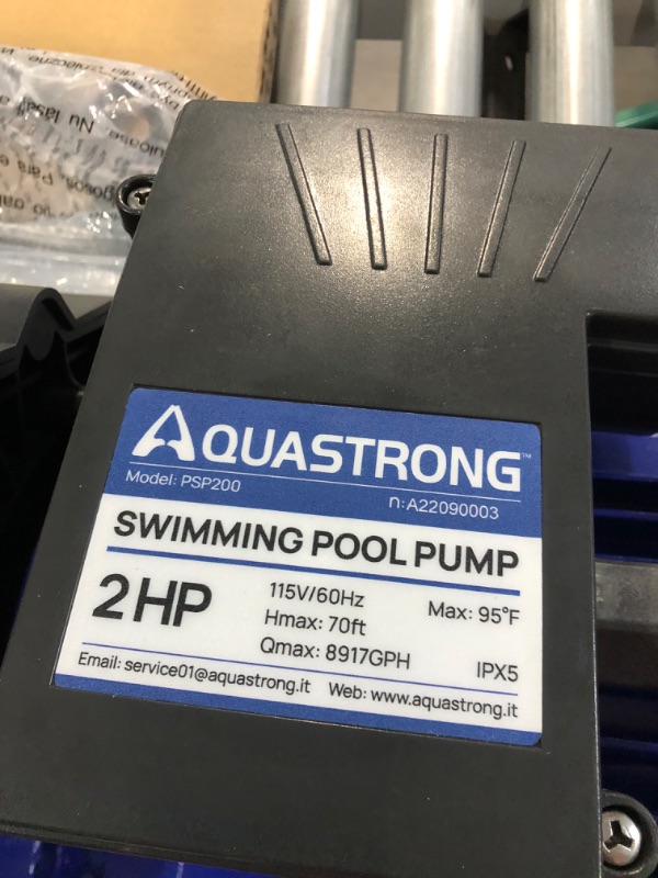 Photo 5 of ***UNABLE TO TEST*** Aquastrong 2 HP In/Above Ground Single Speed Pool Pump