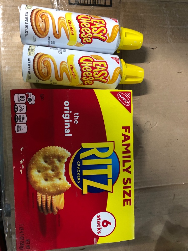 Photo 2 of RITZ Original Crackers, Family Size, 20.5 oz Original Flavor 1.28 Pound (Pack of 1) + 2 cheese cans