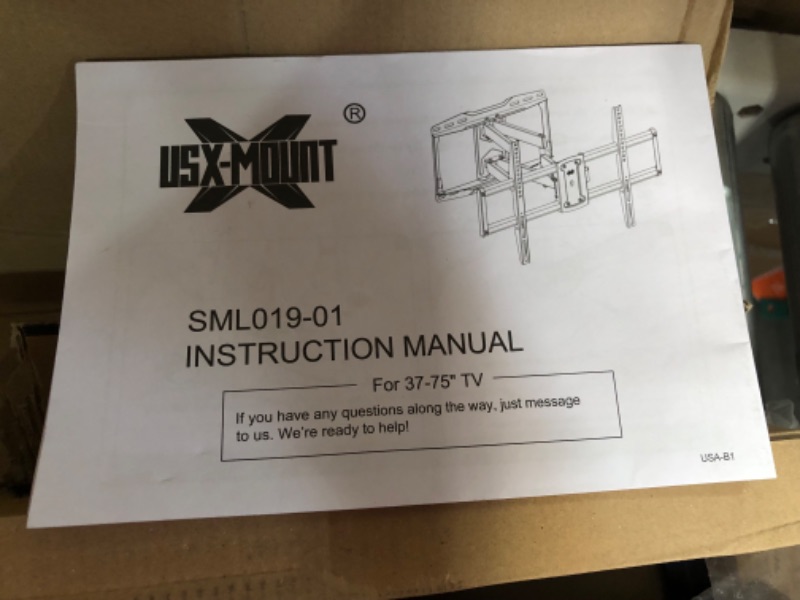 Photo 2 of (BRAND NEW ) Full Motion TV Mount, USX MOUNT TV Wall Mount for Most 37-75 inch TVs, Holds up to 132lbs, Max VESA 600x400mm, Swivel TV Mount Bracket with Dual Articulating Arms Tilt Rotation Fits 16" Wood Stud