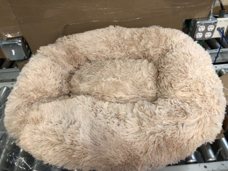 Photo 1 of (USED) LARGE FLUFFY DOG BED LIGHT BROWN 