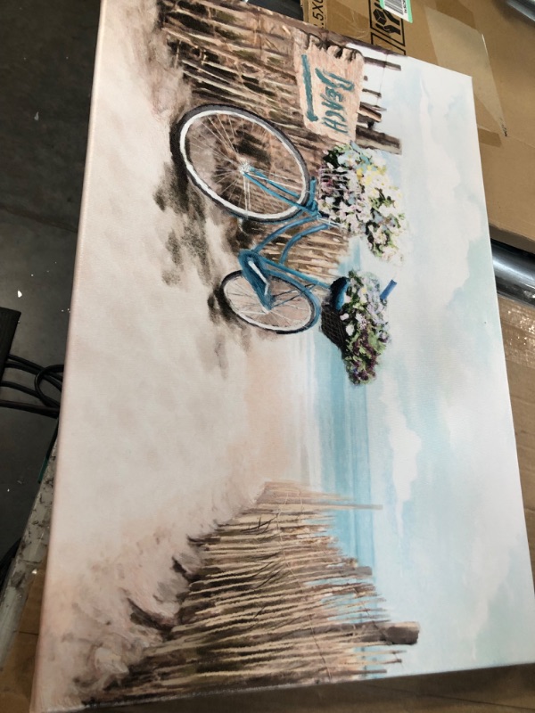 Photo 2 of [damage] 16 x 24 beach bike canvas painting