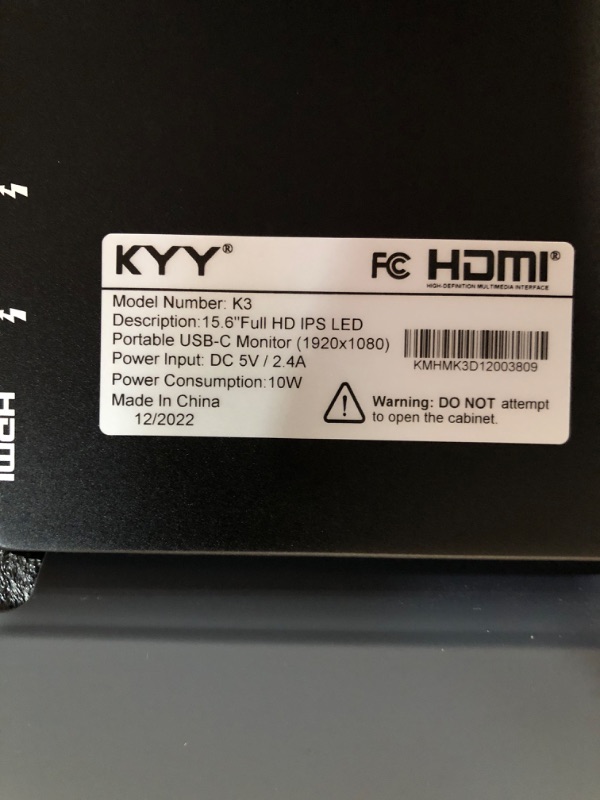 Photo 4 of KYY Portable Monitor 15.6inch 1080P FHD USB-C Laptop Monitor HDMI Computer Display