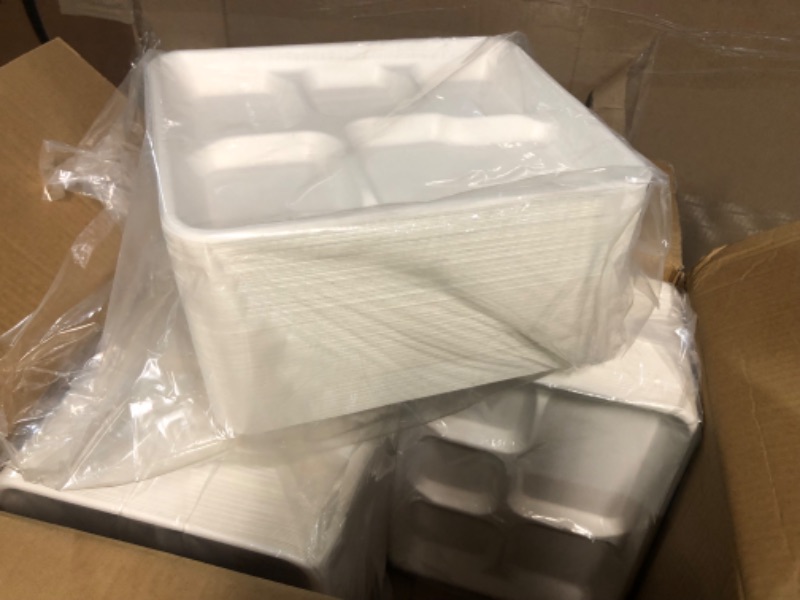 Photo 3 of [500 Pack] 5 Compartment Trays, 100% Compostable