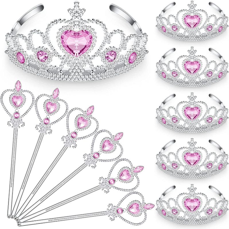 Photo 1 of Silver and Pink Kids Tiara & Scepter Pair