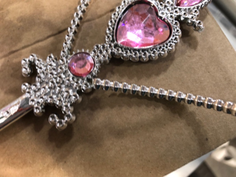 Photo 1 of Silver and Pink Kids Tiara & Scepter Pair