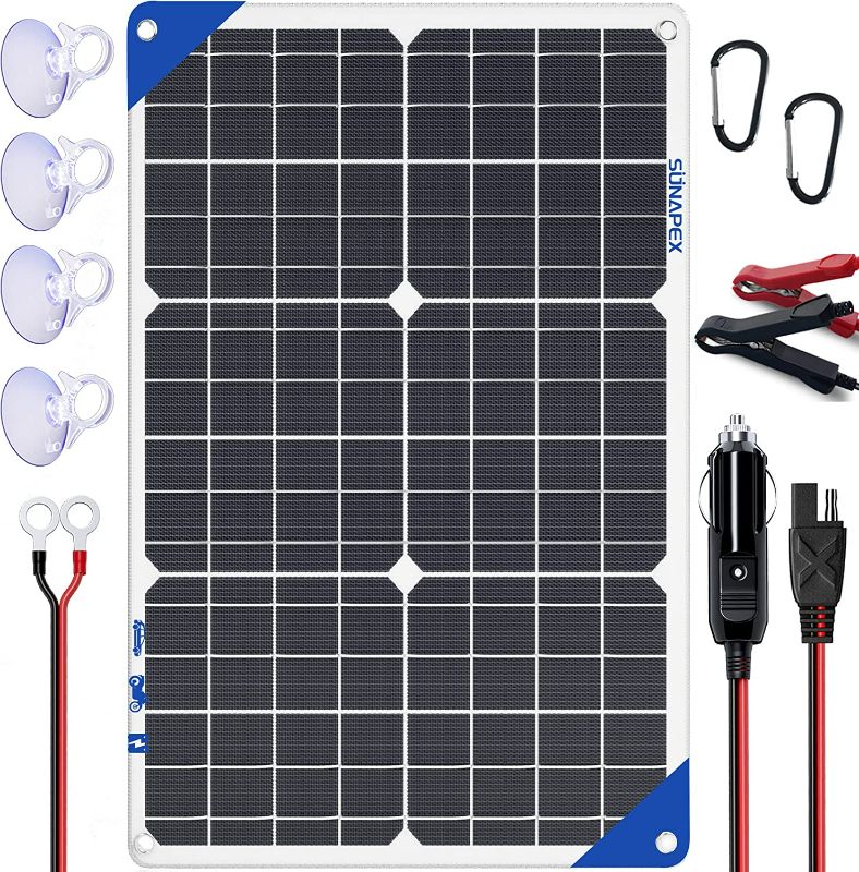 Photo 1 of SUNAPEX Portable 30W Solar Battery Charger Maintainer Flexible Solar Panel Kit