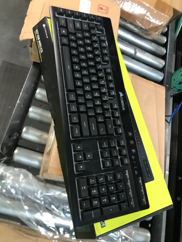 Photo 2 of ***USED*** CORSAIR K57 RGB Wireless Gaming Keyboard, Black & MM800 Polaris RGB Mouse Pad - 15 RGB LED Zones - USB Pass Through - High-Performance Mouse Pad Optimized for Gaming Sensors, Black