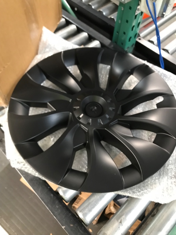 Photo 3 of ***USED*** KAVANIC Fits Tesla Model 3 Wheel Cover Hubcap 18 Inch Matte Black Support Logo Range Improvement (4 PCS) Uberturbine Style 2017-2023 Model 3 Aero Wheel Cover Replacement Uberturbine Style Matt Black