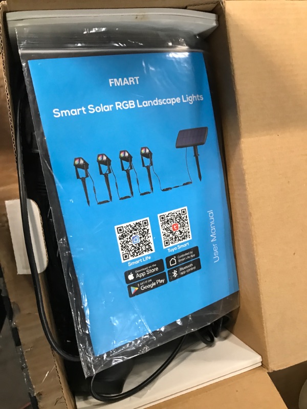 Photo 2 of FMART 6 Pack RGBW, Solar Smart Bluetooth Landscape 