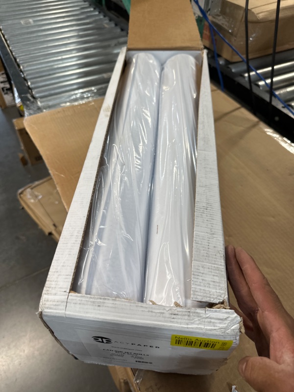 Photo 2 of ACYPAPER Plotter Paper 24 x 150, CAD Paper Rolls, 20 lb. Bond Paper on 2" Core for CAD Printing on Wide Format Ink Jet Printers, 4 Rolls per Box. Premium Quality