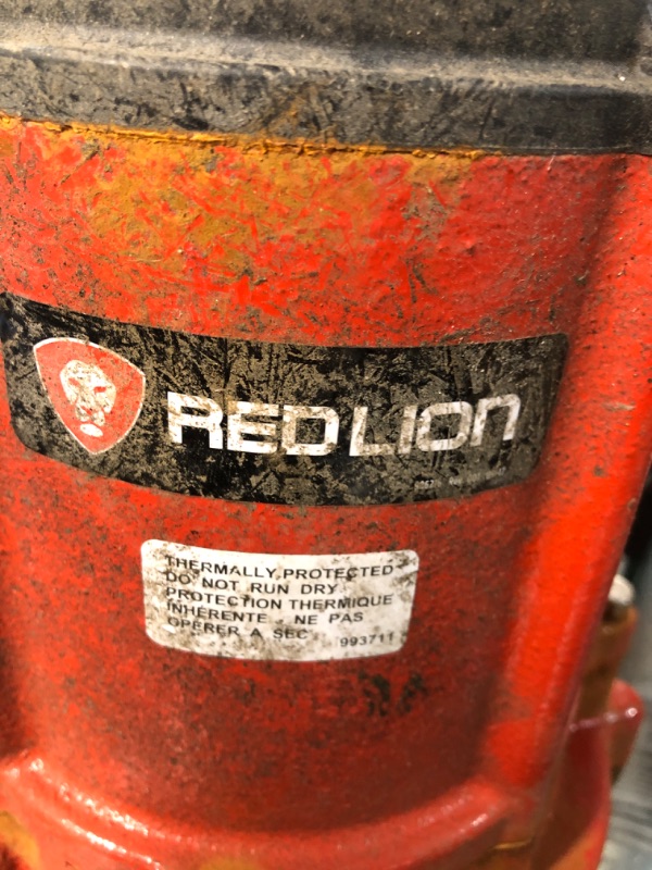 Photo 4 of **PARTS ONLY** Red Lion RL-33SC 1/3 HP, 115-Volt, 3420 GPH Cast Iron Sump/Effluent Pump with Snap-Action Float Switch, Red, 14942652 1/3 hp/3420 GPH