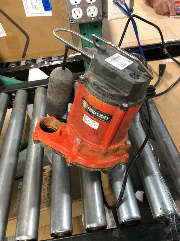 Photo 2 of **PARTS ONLY** Red Lion RL-33SC 1/3 HP, 115-Volt, 3420 GPH Cast Iron Sump/Effluent Pump with Snap-Action Float Switch, Red, 14942652 1/3 hp/3420 GPH