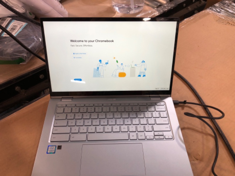 Photo 4 of ASUS Chromebook Flip C433 2 in 1 Laptop, 14" Touchscreen FHD NanoEdge Display, Intel Core m3-8100Y Processor, 8GB RAM, 64GB eMMC Storage, Backlit Keyboard, Silver, Chrome OS, C433TA-AS384T Intel Core m3-8100Y 8 GB 64 GB Integrated 14" Touchscreen FHD