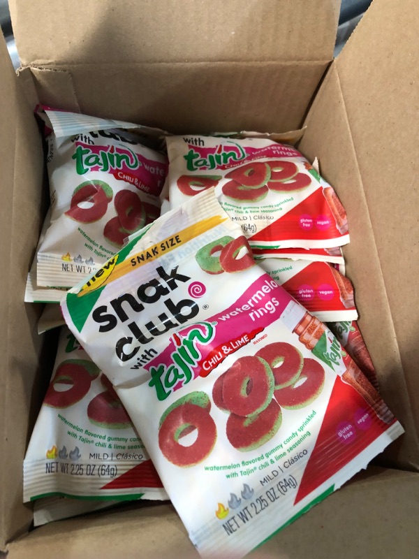 Photo 1 of Snak Club Tajin Watermelon Rings, Chili & Lime Gummy Snacks, Mild in Heat Bold in Flavor, Gluten-Free Snack