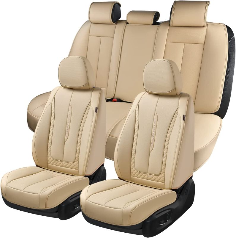 Photo 1 of Coverado Car Seat Covers, Premium Nappa Leather Front and Rear Seat Covers Fit for Most Cars, Sedans, SUVs and Trucks