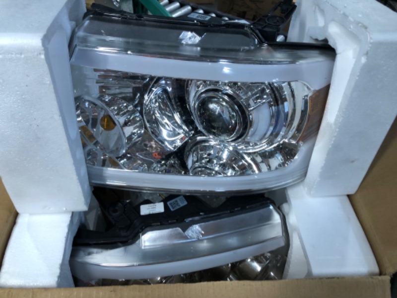 Photo 2 of 2004 2005 20006 2007 2008 Ford F150 Pickup LED Tube Projector Sequential Turn Signal Headlight Assembly /06-08 Lincoln Mark LT w/LED Strips Chrome Housing