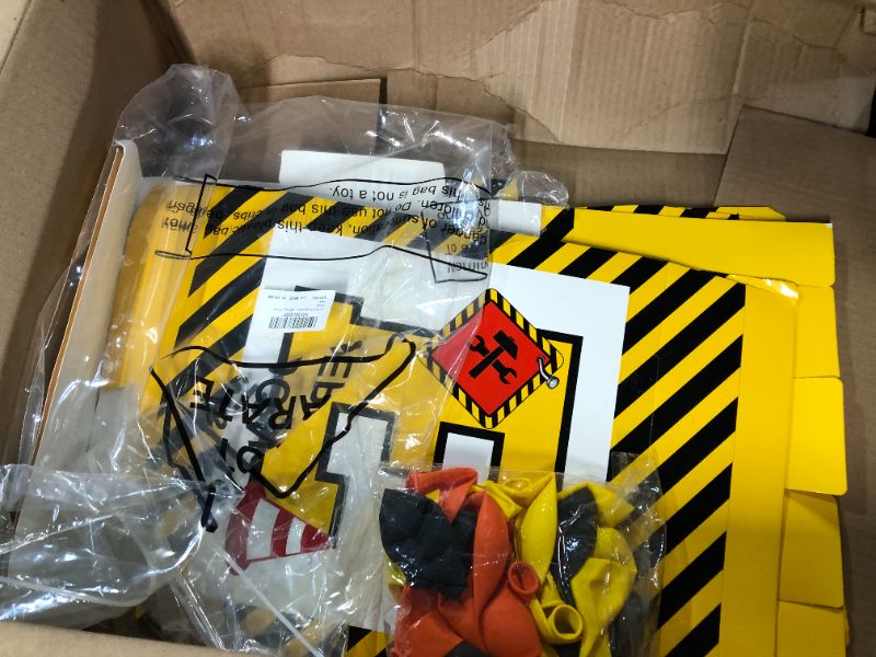 Photo 1 of 51 Pcs Construction 1st Birthday Party Decorations