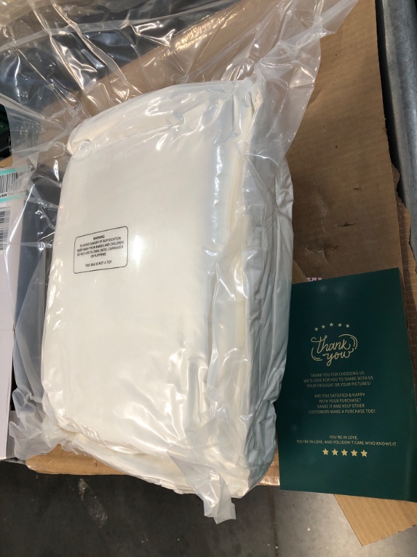 Photo 2 of *APPEARS NEW* Hotel Collection Feathers & Down Comforter King Size, 750 Fill Power Ultra-Soft 500TC Egyptian Cotton-Blend Quilted with Tabs (106x90, Solid White) King