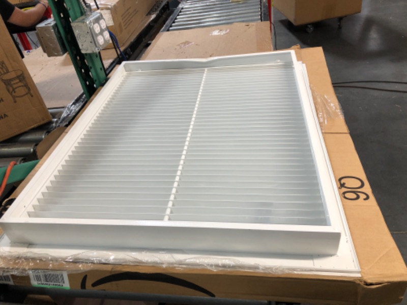 Photo 3 of *DAMAGED* 24" X 30" Aluminum Return Filter Grille, Easy Airflow, Linear Bar Grilles Outer Dimensions: 25.75w X 31.75h] 24 X 30