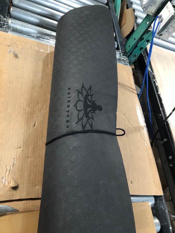 Photo 2 of *USED* Hatha Yoga Thick TPE Yoga Mat 72"x 27"x1/3 inch Non Slip Eco Friendly Exercise Mat black