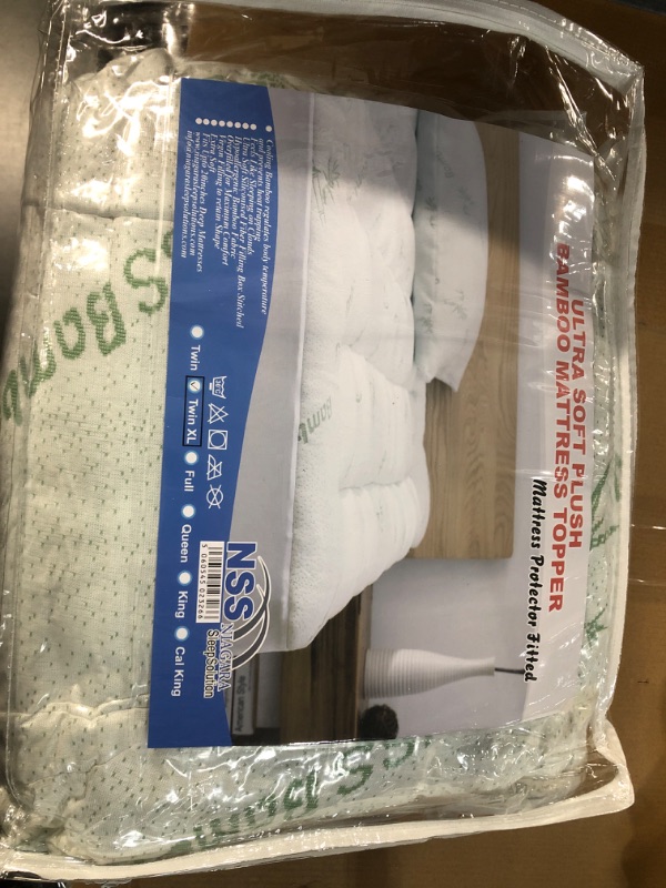 Photo 3 of *GENTLY USED* Bamboo Mattress Topper Twin Extra Long XL Cooling Breathable,  Ultra Soft Twin XL