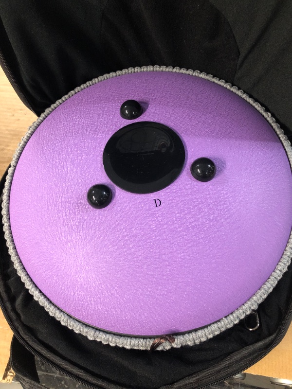 Photo 4 of *USED* Steel Tongue Drum, 15 Notes 13 Inches Percussion Instrument D-Key Handpan Drum (Lavender)