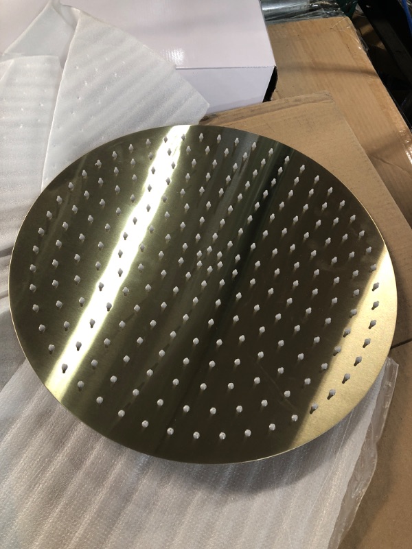 Photo 3 of *GENTLY USED* GGStudy High Pressure Round Brushed Gold Shower Head, 16 Inches, Ultra Thin, 1/2 Connection