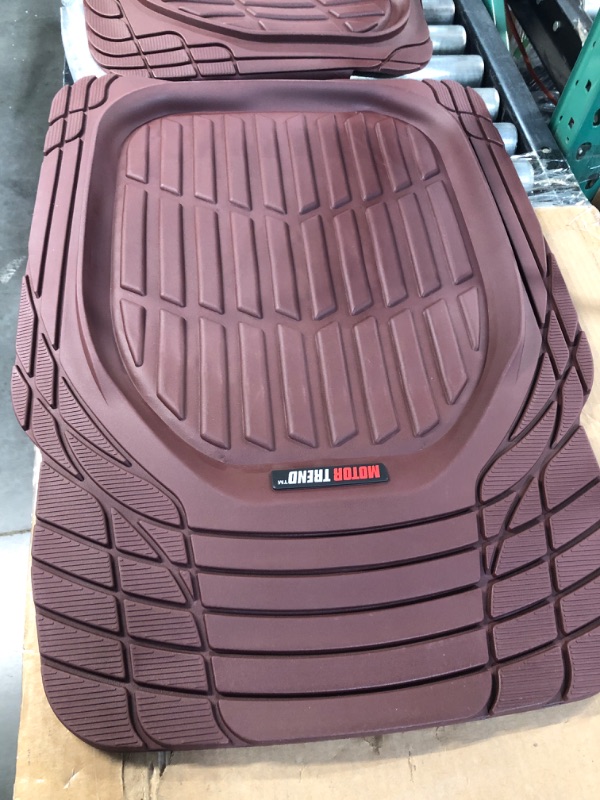 Photo 2 of Motor Trend 923-BD FlexTough Contour Liners, Heavy Duty Rubber Floor Mats, Trim to Fit Most Vehicles Full Set BURGUNDY