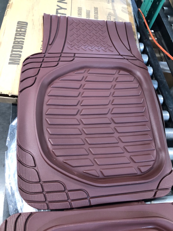 Photo 3 of Motor Trend 923-BD FlexTough Contour Liners, Heavy Duty Rubber Floor Mats, Trim to Fit Most Vehicles Full Set BURGUNDY