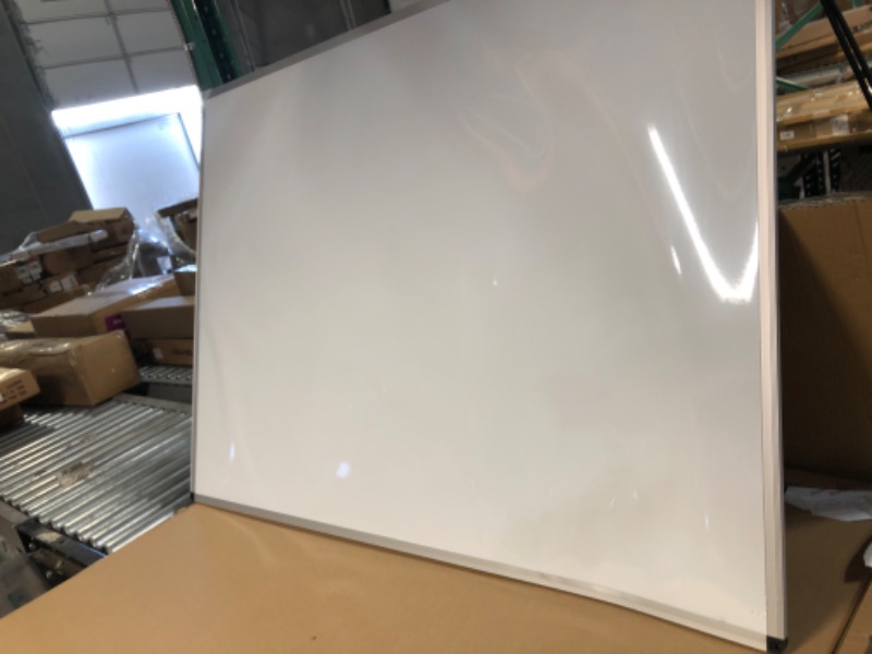 Photo 2 of *DAMAGED* VIZ-PRO Magnetic Whiteboard/Dry Erase Board, 48 X 36 Inches, Silver Aluminium Frame