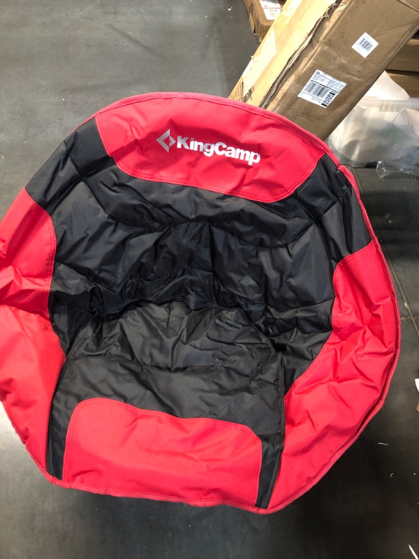 Photo 3 of *SEEMS NEW* KingCamp Oversized Camping Chair, 300LBS Capacity with Cup Holder Storage Bag  31 x 33 x 27 Inches BLACK/RED