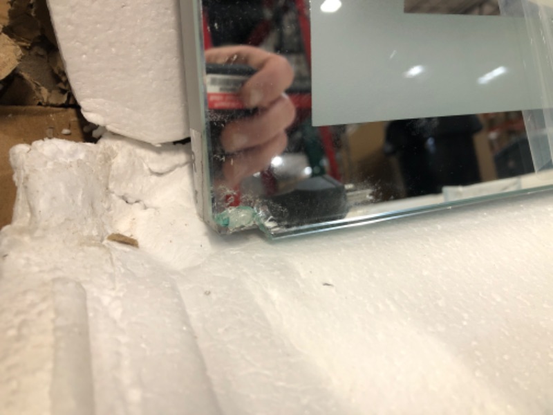 Photo 3 of *DAMAGED* FTOTI 36X36 Inch LED Bathroom Mirror,  Wall Mounted Anti-Fog, Dimmable with Lights,Smart Touch Button+Memory Function+CRI90+High Lumen *UNTESTED*  CORNER DAMAGE