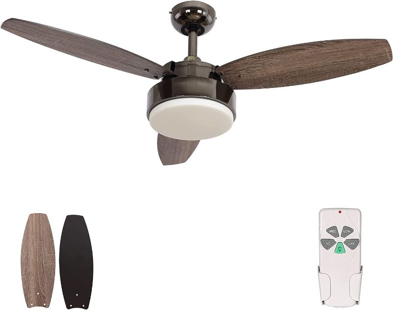 Photo 1 of [See Notes] HYATECH 42 Inch Modern Style Indoor Ceiling Fan with Dimmable Light Kit and Remote Control