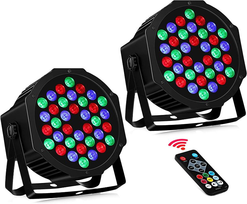 Photo 1 of 36 LED Stage Lights RGB DJ LED Par Light Remote 2 Pack