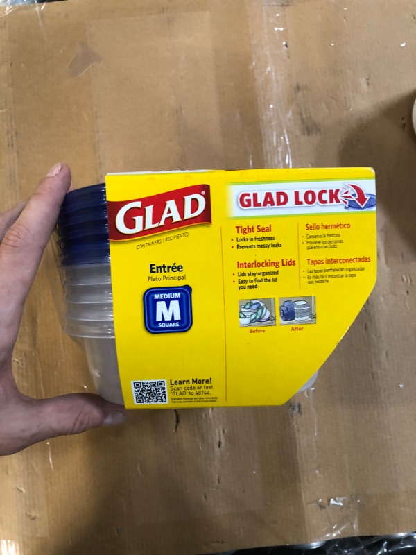 Photo 3 of [Brand New] Glad Medium Square Food Storage Containers for Everyday Use | Medium Square Food Storage (25 Oz) |5ct