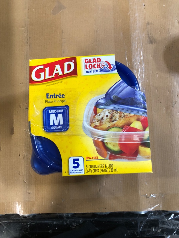 Photo 2 of [Brand New] Glad Medium Square Food Storage Containers for Everyday Use | Medium Square Food Storage (25 Oz) |5ct