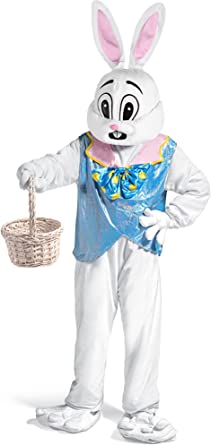 Photo 1 of Syhood Easter Bunny Costume Upgrade Adult Bunny Suit Outfit White Rabbit Costume Mascot Costumes for Men Women 