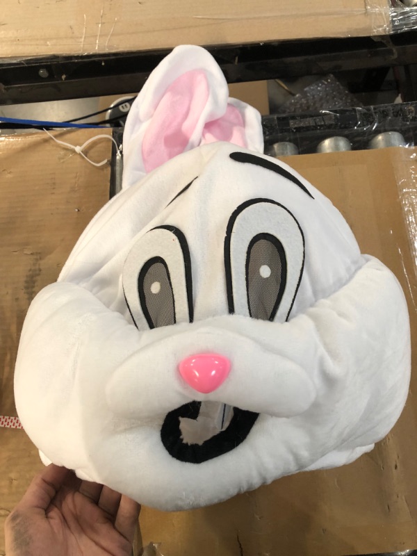 Photo 2 of Syhood Easter Bunny Costume Upgrade Adult Bunny Suit Outfit White Rabbit Costume Mascot Costumes for Men Women 