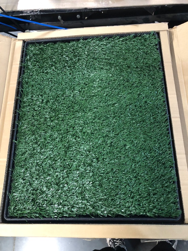 Photo 2 of [Brand New] HPYMore Dog Potty Grass Pad with Tray, Indoor Outdoor Dog Litter Box 25” X 20” for Puppy Training